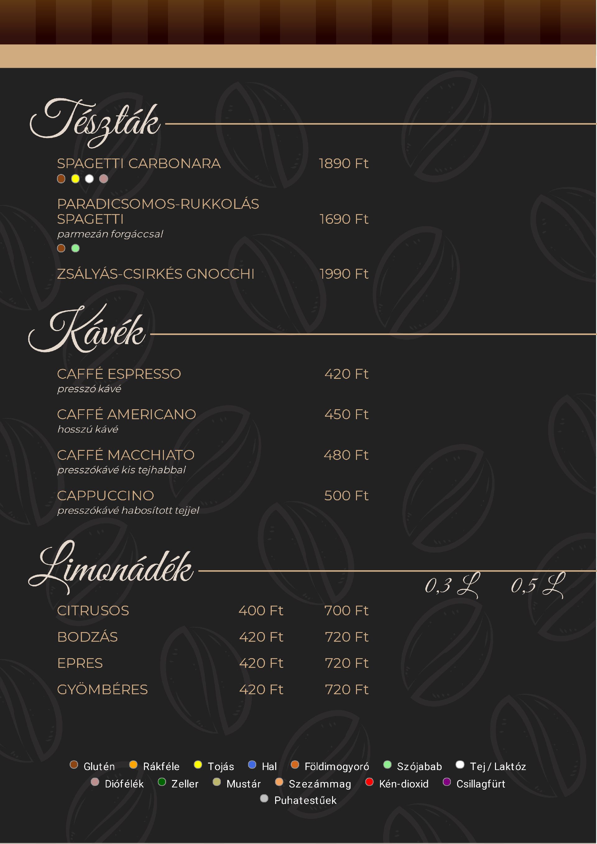 Palermo A4 menu 2