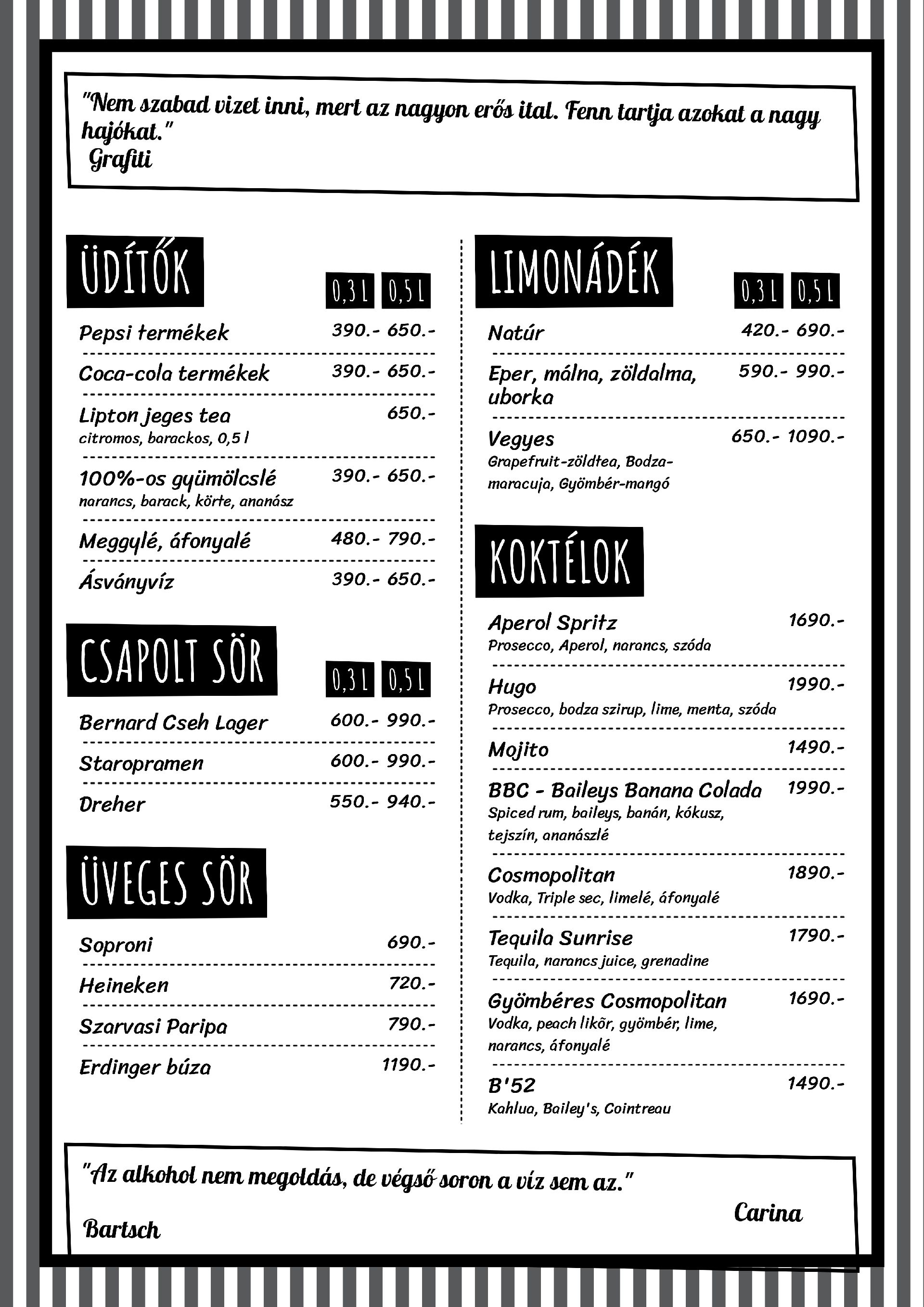 Port Louis A4 menu 4