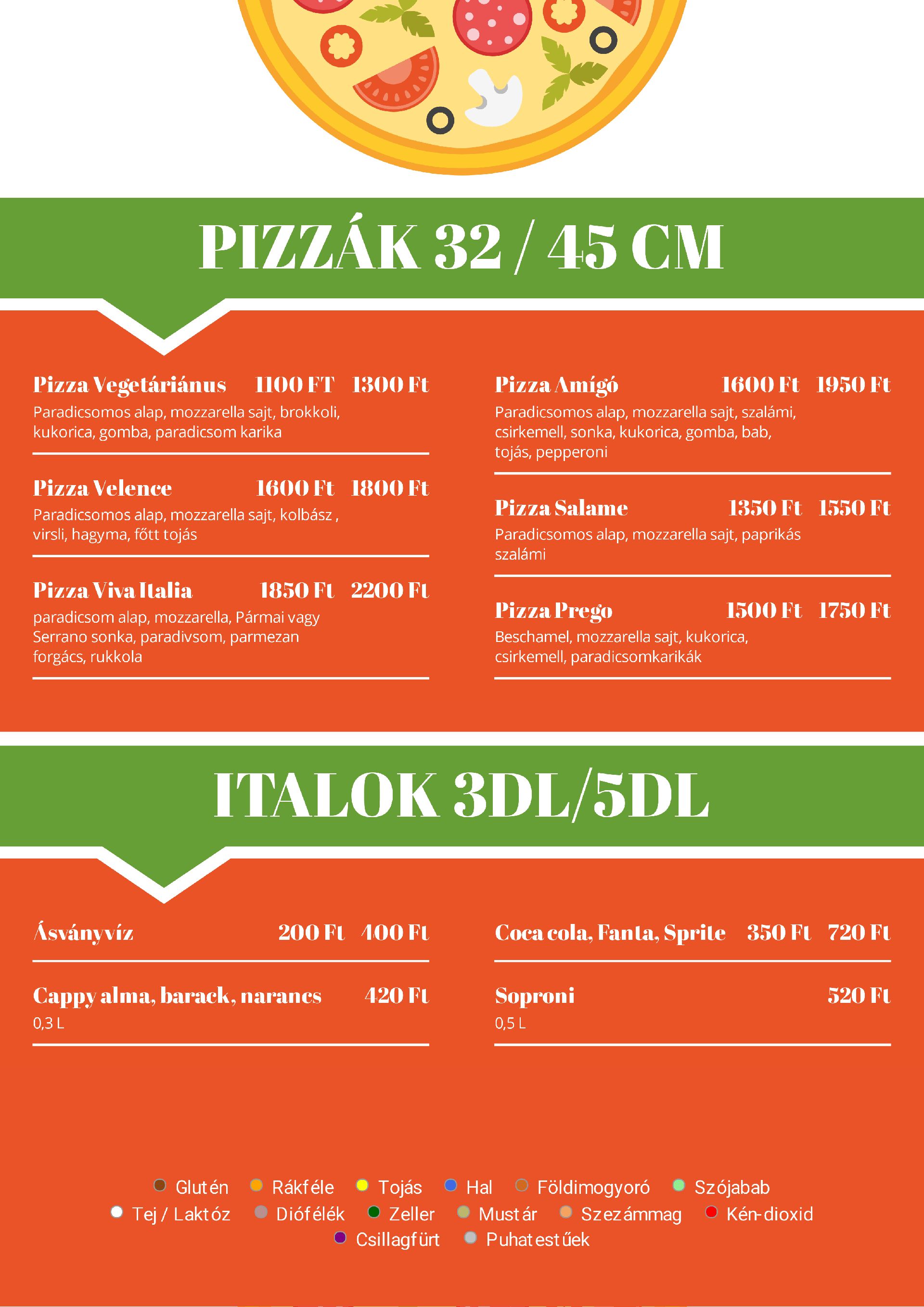 Sorrento A4 menu 2